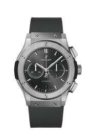 Hublot Classic Fusion Racing Grey Chronograph Titanium 541.NX.7070.RX - cinturino caucciù grigio - cassa titanio - quadrante grigio con cronografo e datario